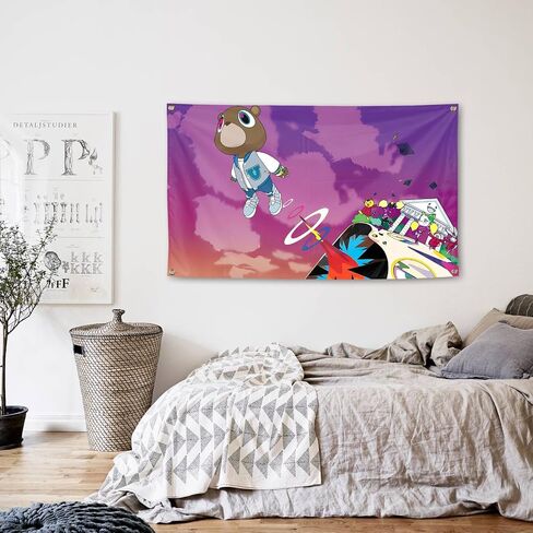 The Old Kanye 3X5 Ft Music Singer Funny Tapestry Clubs الحفلات الموسيقية الحانات مهاجع الجامعة غرف المعيشة غرف النوم أماكن الترفيه والتسلية، مع 4 حلقات نحاسية in Saudi Arabia