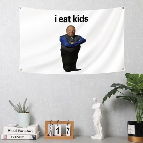 أنا أكل الاطفال العلم 3x5Ft بيرترام مضحك نسيج لغرفة النوم الكلية الرجال رجل كهف فرات غرفة نوم آرت ديكو جدار العلم in Kuwait