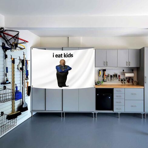 أنا أكل الاطفال العلم 3x5Ft بيرترام مضحك نسيج لغرفة النوم الكلية الرجال رجل كهف فرات غرفة نوم آرت ديكو جدار العلم in Kuwait