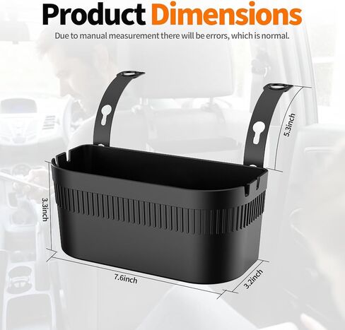 Car Headrest Backseat Cup Holder Organizer, Multifunctional Seat Back Food Cup Tissue Keys Divided Storage Box, Universal for Car Truck SUV Van, Auto Travel Accessories Black in Kuwait