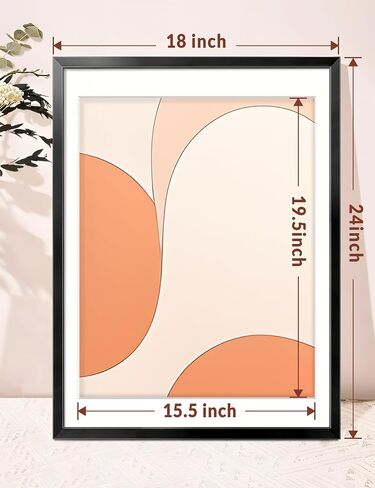 إطار صورة من الألومنيوم مقاس 18 × 24 باللون الأسود، إطار ملصق معدني ممتاز يعرض الصور مقاس 18 × 24 مع حصيرة أو 16 × 20 بدون حصيرة، إطار من الألومنيوم وزجاج شبكي مصقول، مناسب لتزيين الجدران (عبوة واحدة) in Saudi Arabia