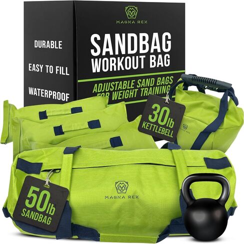 Sandbag Workout Bag - Adjustable Sand Bags for Weight Training | Heavy Duty Equipment - 1 Outer Workout Sandbag, 3 Inner Sandbags, and 1 Soft Kettlebell in Saudi Arabia