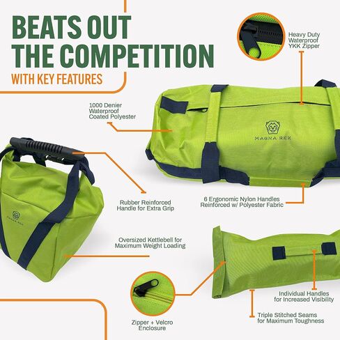 Sandbag Workout Bag - Adjustable Sand Bags for Weight Training | Heavy Duty Equipment - 1 Outer Workout Sandbag, 3 Inner Sandbags, and 1 Soft Kettlebell in Saudi Arabia