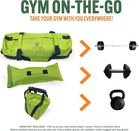 Sandbag Workout Bag - Adjustable Sand Bags for Weight Training | Heavy Duty Equipment - 1 Outer Workout Sandbag, 3 Inner Sandbags, and 1 Soft Kettlebell in Saudi Arabia