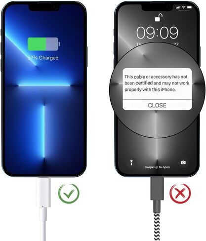 كابل Marchpower Lightning بطول 3 أقدام، كابل iPhone 3FT معتمد من MFi، 3 عبوات كابل شحن iPhone سلك شاحن لهاتف iPhone 14 Plus 13 12 11 Pro Max Mini XR Xs X 8Plus 7Plus 6S 6 5S iPad Pro Air iPod - أبيض in Kuwait