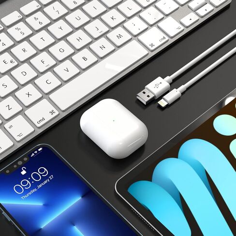 كابل Quntis USB لهاتف iPhone 13 [معتمد من MFi]، 3 حزم سلك شاحن iPhone 3/6/10 قدم USB A إلى كابل Lightning، سلك شحن الهاتف لهاتف iPhone 14 Pro Max 13 Mini 12 11 X 8 7 6 Plus iPad Airpods - أبيض in Kuwait