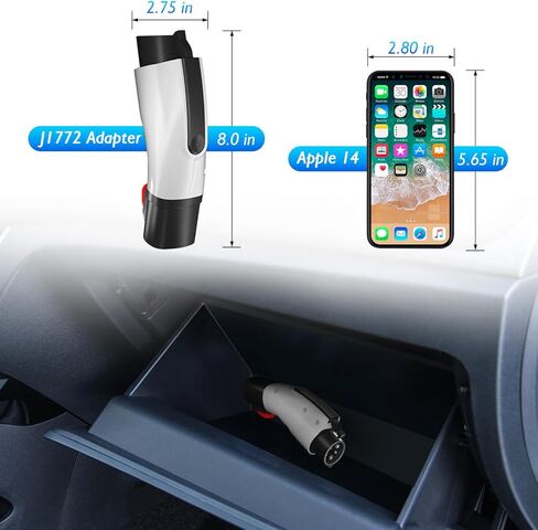 محول Tesla إلى J1772، محول شاحن Tesla إلى J1772، محول شحن J1772 EVs مع قفل أمان، بحد أقصى 60 أمبير/250 فولت تيار متردد، مقاوم للماء، محمول، مناسب لموصل Tesla المحمول in Kuwait