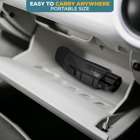 PowerBear Tesla to J1772 Adapter, Max 60A/250V AC, Tesla to J1772 Charging Adapter with Security Lock for J1772 EVs, Compatible with Tesla Wall Connector/Destination Chargers/Mobile Connectors in Kuwait