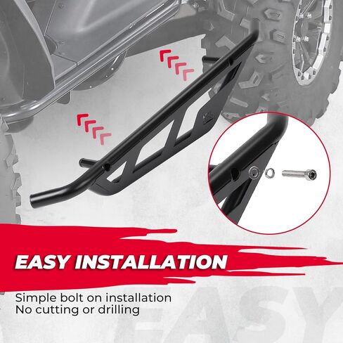 KEMIMOTO Nerf Bars Rock Sliders, Heavy Duty Black Tree Kickers Side Steps Nerf Bars Compatible with 2022 2023 2024 CFMOTO ZForce 950 HO EX/ 2020-2022 ZForce 950 Sport Accessories in Saudi Arabia
