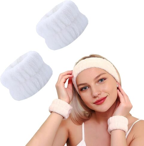 Wrist Towels Bands for Washing Face Washing Wristbands Wrist Spa Washband Wrist Water Guards Face Wash Microfiber Wraps Sweatband for Women Girls Prevent Liquids Spilling Arm Scrunchies in Saudi Arabia