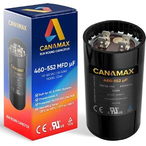 Canamax 460-552 MFD uf 50/60 هرتز 110-125 فولت تيار متردد مكثف بدء مستدير - بديل لتشغيل محرك التيار المتردد أو تشغيل المروحة ومكيف الهواء البارد أو المضخة الحرارية - يستبدل PMJ460A PMJ460 11025 11925 in Kuwait