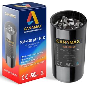 Canamax 460-552 MFD uf 50/60 هرتز 110-125 فولت تيار متردد مكثف بدء مستدير - بديل لتشغيل محرك التيار المتردد أو تشغيل المروحة ومكيف الهواء البارد أو المضخة الحرارية - يستبدل PMJ460A PMJ460 11025 11925 in Kuwait