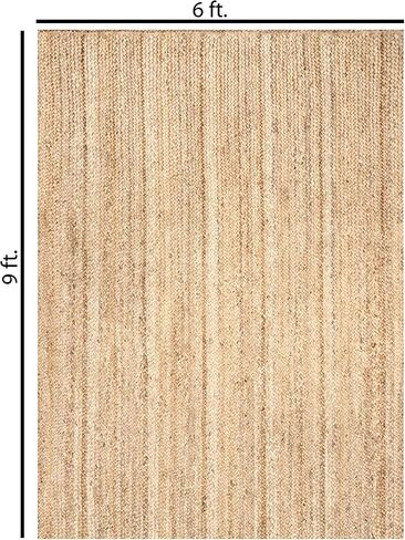 FRELISH DECOR Handwoven Jute Area Rug - 2x3 feet - Natural Yarn - Rustic Vintage Beige Braided Reversible Rug - Eco Friendly Rugs for Bedroom - Kitchen - Living Room - Farmhouse (2'x3') in Saudi Arabia
