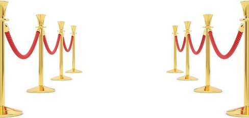 YOKIVE 2 Pcs Pink Velvet Stanchion Rope Crowd Control Barrier Rope, Manage The Crowd, Great for Hotels, Theaters, Ticket Offices (Golden, 4 Feet) in Saudi Arabia