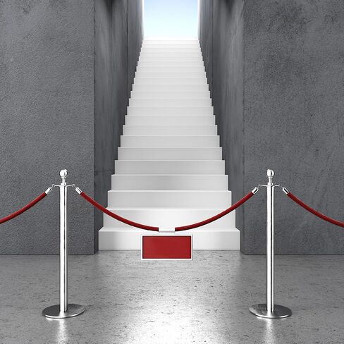 YOKIVE 2 Pcs Pink Velvet Stanchion Rope Crowd Control Barrier Rope, Manage The Crowd, Great for Hotels, Theaters, Ticket Offices (Golden, 4 Feet) in Saudi Arabia