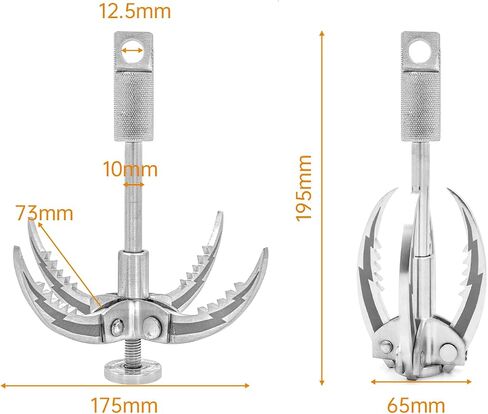 Grappling Hook Folding Claw Multifunctional Stainless Steel Outdoor Survival Gear Suitable for Outdoor Survival, Branch Trimming, Fishing Boat and Vehicle Towing in Saudi Arabia