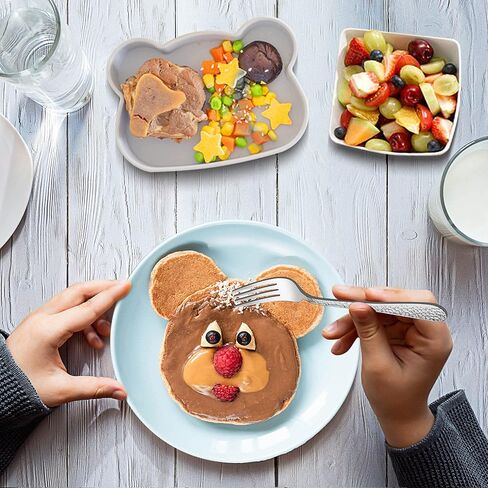 LIANYU 12 Pieces Children Stainless Steel Fork, Cute Kids Toddler Forks, Children Silverware Flatware Set, Kids Children Cutlery Set, Small Kid Utensil for Self Feeding, Mini Salad Fork in Kuwait