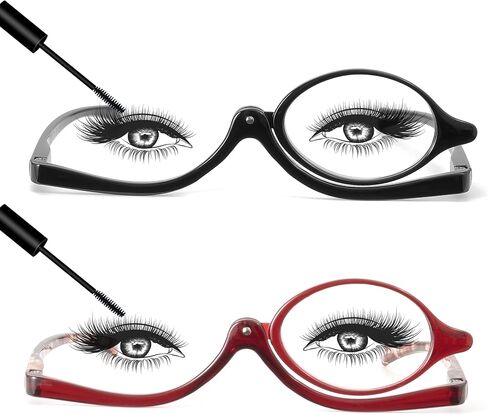 JM 2 Pairs Makeup Reading Glasses Magnifying Flip Down Cosmetic Readers for Women +2.5 in Kuwait