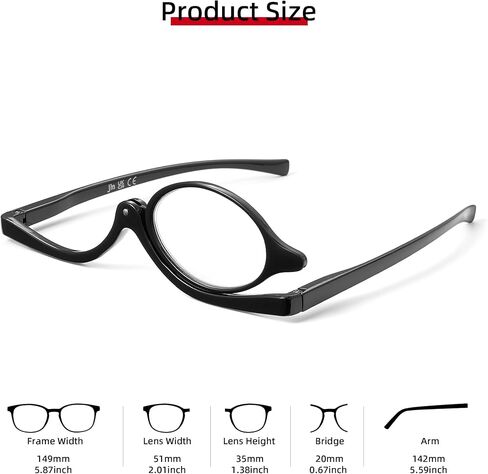 JM 2 Pairs Makeup Reading Glasses Magnifying Flip Down Cosmetic Readers for Women +2.5 in Kuwait