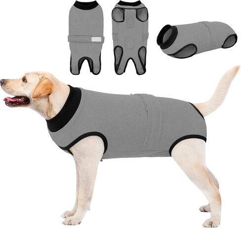 Queenmore Recovery Suit for Dogs Cats After Surgery,Dog Surgical Recovery Suit Onesie,Anti Licking Pet Female Spayed Neutered Puppy Surgical Clothes for Abdominal Wounds, Substitute E-Collar & Cone in Kuwait
