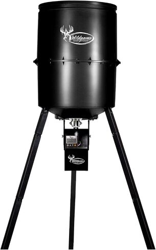 Wildgame Innovations Evolution 225 Tri-Pod Deer Feeder Varmint-Proof Game Feeder with 1-4 Available Feed Times 225 lb Capacity, Black in Saudi Arabia