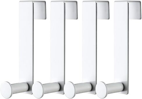 خطافات للخزائن والخزائن، خطافات دش لشماعة المناشف للباب الزجاجي، خطافات منشفة لخزائن المطبخ والحمام، خطافات أدوات من الفولاذ المقاوم للصدأ، عبوة من 2، فضي in Kuwait