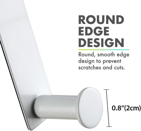 خطافات للخزائن والخزائن، خطافات دش لشماعة المناشف للباب الزجاجي، خطافات منشفة لخزائن المطبخ والحمام، خطافات أدوات من الفولاذ المقاوم للصدأ، عبوة من 2، فضي in Kuwait