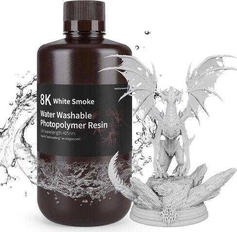 ELEGOO Water Washable 3D Printer Resin, Rapid Resin 405nm LCD UV-Curing Standard Photopolymer Resin for LCD 3D Printer Black 1000G in Kuwait