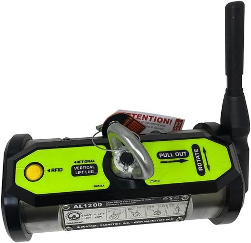 مغناطيس رفع الأثقال MAG-MATE PNL2500، مغناطيس شديد التحمل، مع أمان رفع من 3 إلى 1، مغناطيس أرضي نادر بقدرة رفع 2500 رطل، أصفر أو أخضر اللون in Saudi Arabia