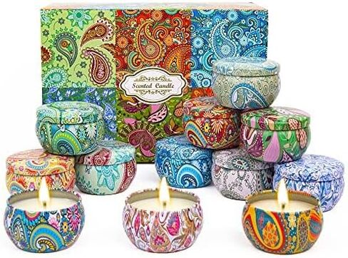 12 PCS Christmas Scented Candles Gifts for Women, Soy Wax Candles with Essential Oils Aromatherapy Candles for Home Scented, Stress Relief, Bath,Yoga, Christmas Thanksgiving Gift in Saudi Arabia