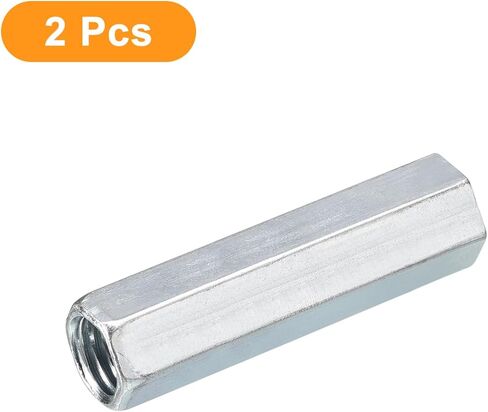 uxcell 2pcs M20x30x60mm Coupling Nuts - Galvanized Carbon Steel Hex Threaded Rod Coupler for Furniture, Electronic, Industrial in Kuwait