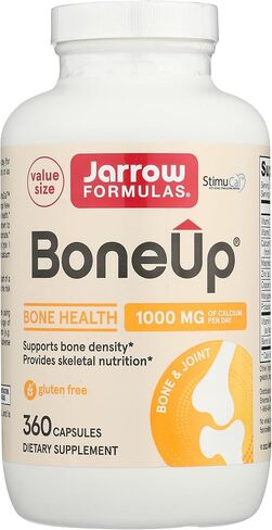 Jarrow Formulas BoneUp - 360 Capsules - Micronutrient Formula for Bone Health - Includes Natural Sources of Vitamin D3 , Vitamin K2 ( as MK-7 ) & Calcium - 180 Servings Packaging may vary in Saudi Arabia