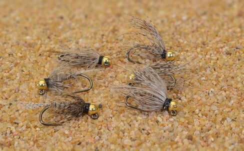 Region Fishing Tungsten Soft Hackle Hares Ear Jig Head Fly - Euro Nymph Tied on Hanak Hooks - 6ct Packs in Saudi Arabia