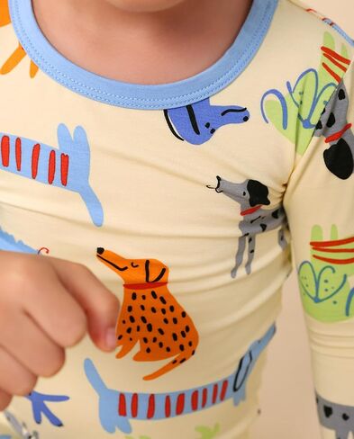 babee Reshinee bamboo Baby Boys Pajama Sets 2-8Y Toddler Kids Girls 2pcs Long-Sleeve Snug fit Sleepwear Pjs Dinosaur in Kuwait