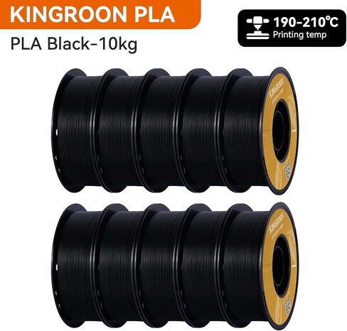 خيوط طابعة Kingroon PLA ثلاثية الأبعاد، دقة الأبعاد +/- 0.03 مم، بكرة 1 كجم (2.2 رطل)، 1.75 مم، أسود in Saudi Arabia