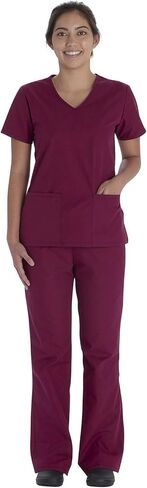 Vital Threads Womens Scrubs Set V-Neck Top & Drawstring Pant VT514C in Saudi Arabia