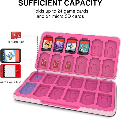 HEIYING Game Card Case Compatible with NINTENDO SWITCH 2 / Micro SD Cards | Portable Game Card Holder, Hard ABS Shell with Soft Silicone Lining, Dedicated Card Slots,Magnetic Closure for Easy Access in Saudi Arabia