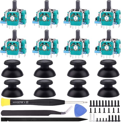 Ikpek 4pcs Joysticks + 4pcs 2K3 Ohm Potentiometer Replacement for PS5 DualSense Controller, 3D Analog Sensor Wheel Thumb Sticks Joystick Rocker Module Trim Pot Resistor Replacement for PS5 Controller in Kuwait