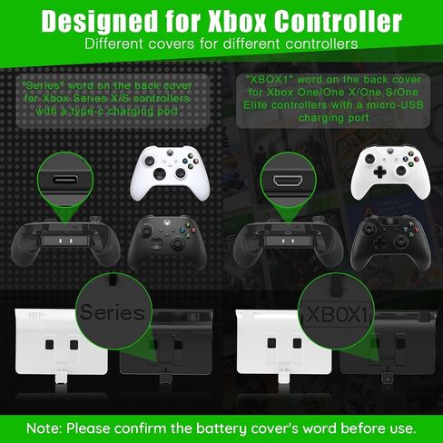 KEKUCULL Dual Dock Charging Station Compatible with Xbox Series X/S, Xbox One/One X/One S Controllers, Efficient Xbox Controller Charger with 2 * 1100mah Rechargeable Controller Battery Packs(Black) in Kuwait