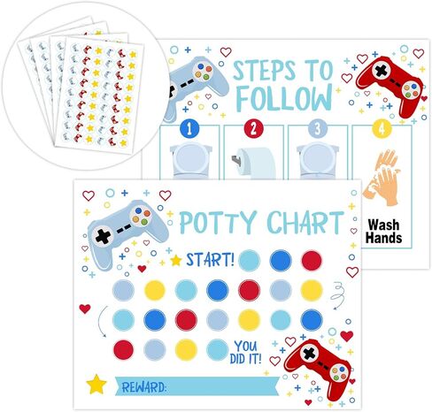 مخطط ملصقات التدريب على استخدام المرحاض، مخطط ملصقات مكافأة بناء المرحاض للأطفال الصغار الأولاد والبنات، 10 أوراق مخطط المرحاض مع 216 ملصقًا، وقت المرحاض لتعليم الأطفال في المدارس أو التدريب المنزلي -03 in Kuwait