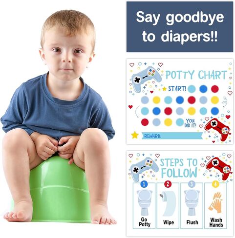 مخطط ملصقات التدريب على استخدام المرحاض، مخطط ملصقات مكافأة بناء المرحاض للأطفال الصغار الأولاد والبنات، 10 أوراق مخطط المرحاض مع 216 ملصقًا، وقت المرحاض لتعليم الأطفال في المدارس أو التدريب المنزلي -03 in Kuwait