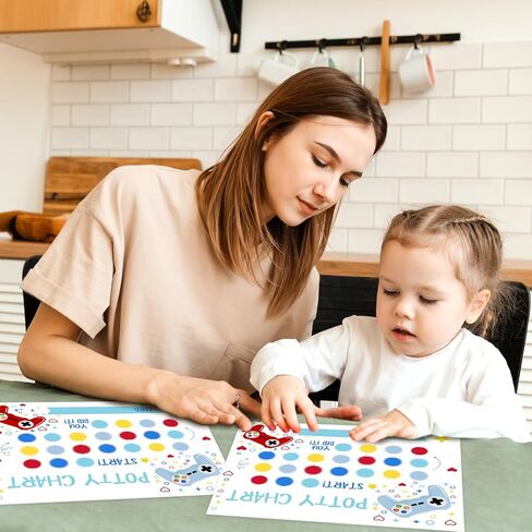 مخطط ملصقات التدريب على استخدام المرحاض، مخطط ملصقات مكافأة بناء المرحاض للأطفال الصغار الأولاد والبنات، 10 أوراق مخطط المرحاض مع 216 ملصقًا، وقت المرحاض لتعليم الأطفال في المدارس أو التدريب المنزلي -03 in Kuwait