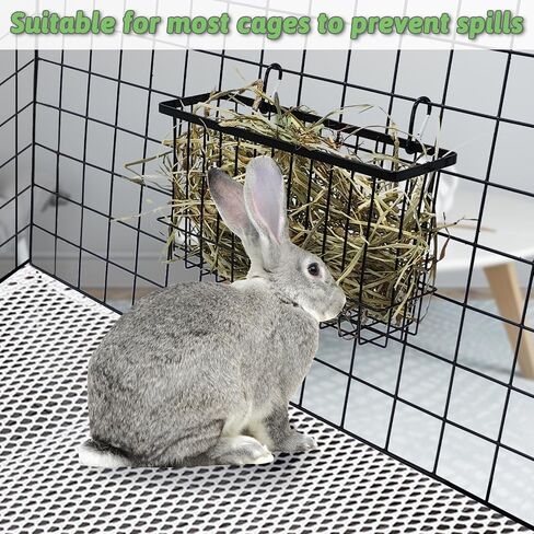 kathson Rabbit Slow Hay Feeder, Metal Hay Rack 0.8" Mesh Holes Bunny Hay Feeder Rack Slow Down Eating Minimize Waste and Mess Pet Metal Hookable Manger for Rabbit Bunny Guinea Pig Chinchilla in Kuwait