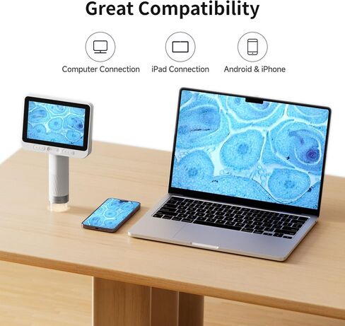 واي فاي مجهر رقمي محمول USB 400X تكبير HD كاميرا مجاهر جيب محمولة للأطفال، متوافق مع iPhone، Android Phone، Windows in Kuwait