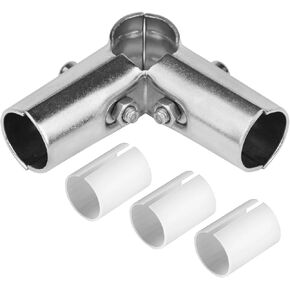 10 Sets 1 Inch 90 Degree Structural Pipe Connector 3 Way Metal Joint Chain Link Fence Clamp, Stainless Steel 201 Corner Fitting End Rails Clamps, Thickness 1.8mm