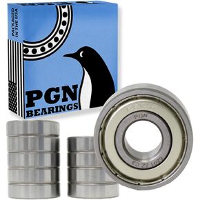 PGN (10 Pack) 6201-ZZ Bearing - Lubricated Chrome Steel Sealed Ball Bearing - 12x32x10mm Bearings with Metal Shield & High RPM Support in Saudi Arabia