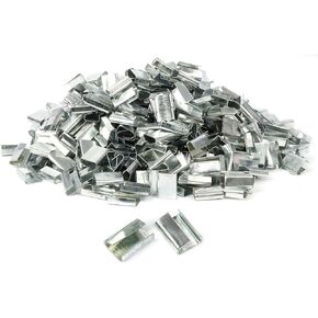 200PCS Packaging Strapping Open Serrated Seals for 5/8" Strap Width Polyester (PET) Strapping, Banding Strapping Clips Plastic Poly Strapping Metal Buckle by U.S. SOLID in Kuwait