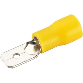 Baomain Male Quick disconnects Vinyl Insulated Spade Wire Connector Electrical Crimp Terminal 12-10 AWG 6.3mm Yellow Pack of 100 in Saudi Arabia