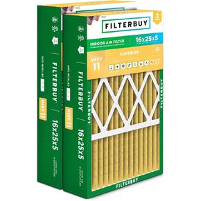 Filterbuy 20x25x5 Air Filter MERV 11 Allergen Defense (2-Pack), Pleated HVAC AC Furnace Air Filters Replacement for Honeywell FC100A1037, Lennox X6673, Carrier EXPXXFIL0020, Bryant, Day & Night, and Payne (Actual Size: 19.88 x 24.75 x 4.38 Inches) in Saudi Arabia