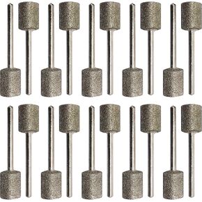 30 قطعة من رؤوس الطحن الماسية، رأس أسطواني 2 ملم، ساق 3 ملم، 45 ملم طويلة مطلية بالماس نقطة تثبيت in Kuwait